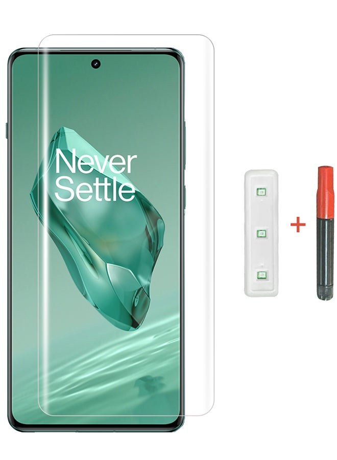 CATANES Oneplus 12 Screen Protector 9H Hardness HD Scratch Resistance Screen Protector UV Tempered Glass film Curved Screen Protector UV Glue for UV Tempered Glass film - Image 1