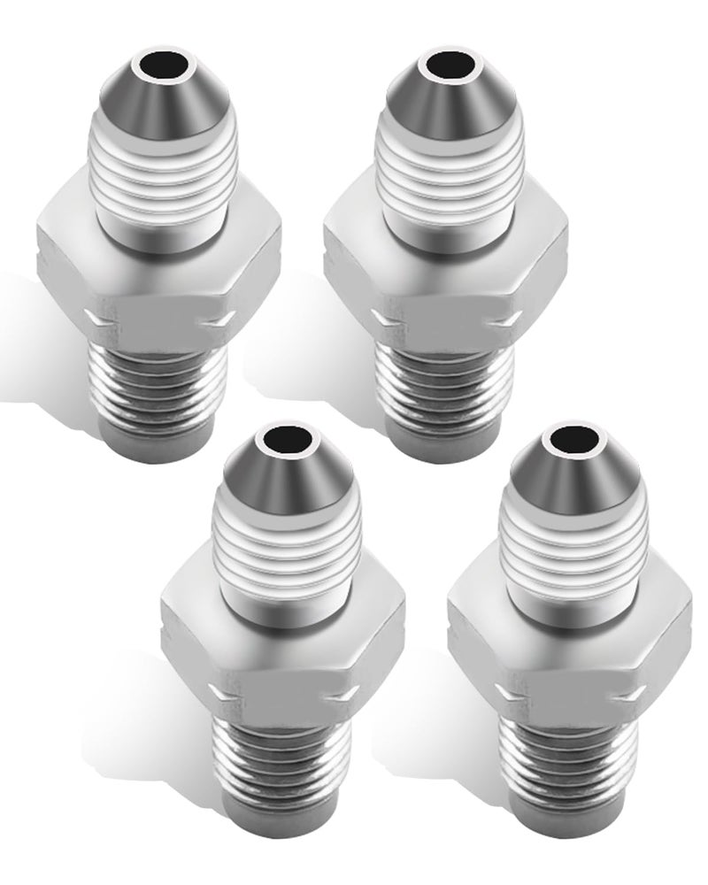 ULZOZN 4Pcs 3AN Male to 3824 Male Brake Adapter Fitting Connector Inverted Flare Stainless Steel Brake Line Adapter Fittings - Image 2