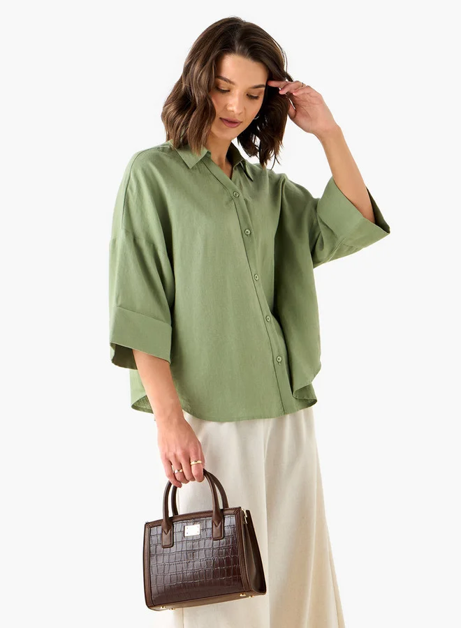 Flora Bella By Shoexpress Textured Tote Bag with Detachable Strap and Zip Closure