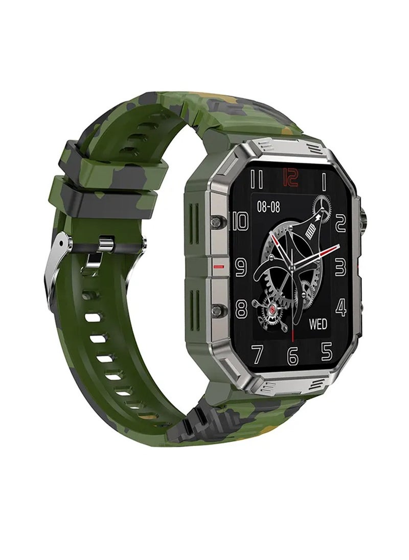تلزيل - ساعة Telzeal T Swatch الرياضية مع شاشة عالية السطوع مقاس 1.91 بوصة وكابل شحن مغناطيسي و4 أزواج من الأشرطة للرجال والأولاد باللون الأخضر - Image 1