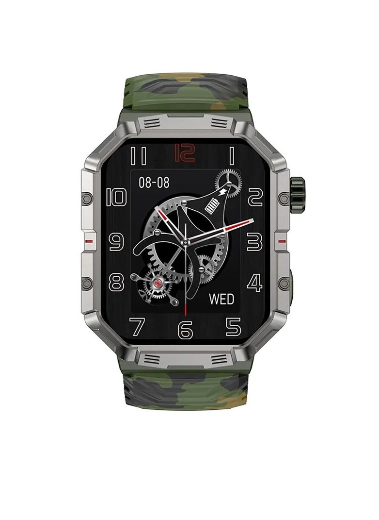 تلزيل - ساعة Telzeal T Swatch الرياضية مع شاشة عالية السطوع مقاس 1.91 بوصة وكابل شحن مغناطيسي و4 أزواج من الأشرطة للرجال والأولاد باللون الأخضر - Image 1