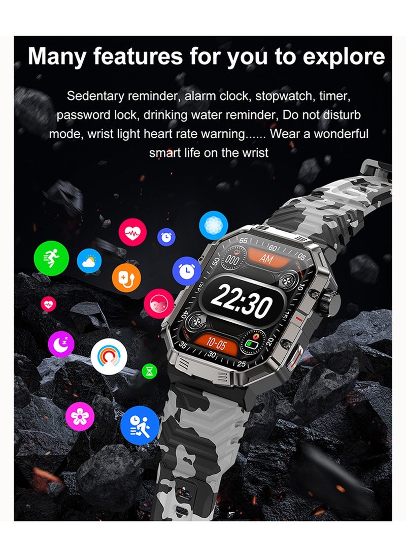 تلزيل - ساعة Telzeal T Swatch الرياضية مع شاشة عالية السطوع مقاس 1.91 بوصة وكابل شحن مغناطيسي و4 أزواج من الأشرطة للرجال والأولاد باللون الأخضر - Image 1