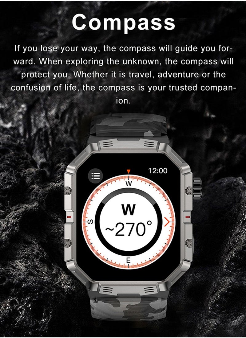 تلزيل - ساعة Telzeal T Swatch الرياضية مع شاشة عالية السطوع مقاس 1.91 بوصة وكابل شحن مغناطيسي و4 أزواج من الأشرطة للرجال والأولاد باللون الأخضر - Image 1