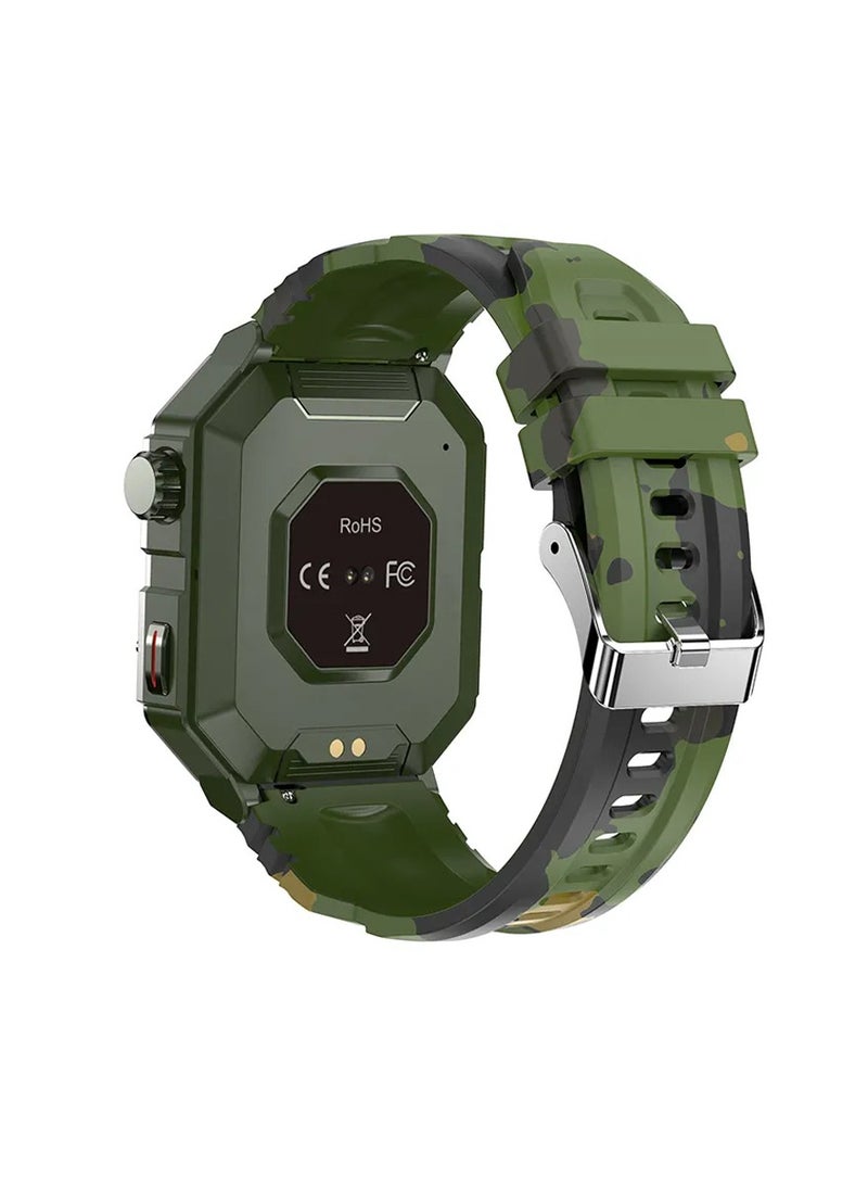 تلزيل - ساعة Telzeal T Swatch الرياضية مع شاشة عالية السطوع مقاس 1.91 بوصة وكابل شحن مغناطيسي و4 أزواج من الأشرطة للرجال والأولاد باللون الأخضر - Image 1