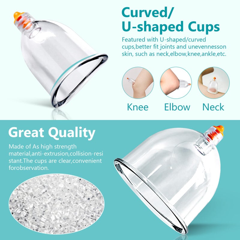 Ditind Cupping Therapy Set, 18 Pcs Cupping Set, Professional Cupping Kit for Massage Therapy, Portable Upgrade Cupping with Case, Pump Suction Cups for Cellulite Muscle Pain Relief Physical Therapy. - Image 2
