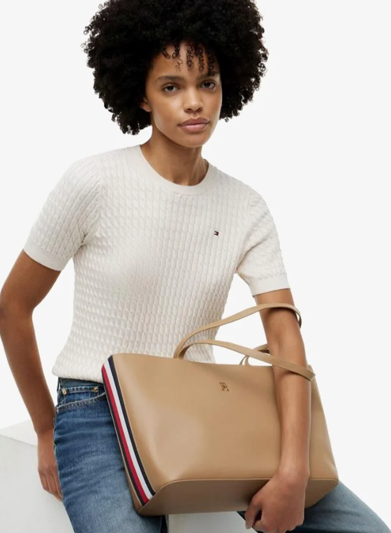 TOMMY HILFIGER TH Monogram Plaque Tote Bag