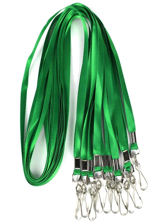 Ollain Bulk Lanyards Premium Cruise Lanyard Nylon Badge Lanyards for Id Holder Perfect for Office, Kids, Teachers (Green, 100Pack) - Image 1