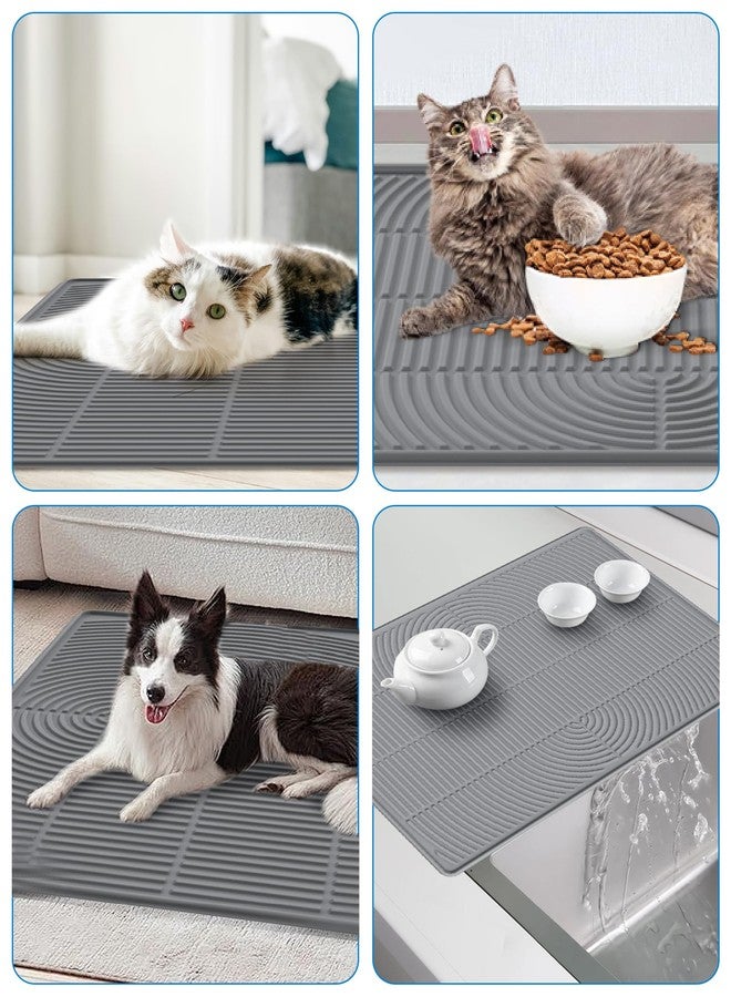 Kabeyoe Cat Litter Mat XL 47’’ x 35’’, Extra Large Silicone Litter Box Mat, Waterproof Litter Trapping Mat for Cats, Washable Non-Slip Cat Litter Mat Large, Easy Clean Pet Mat with Mini Broom & Dustpan - Image 5
