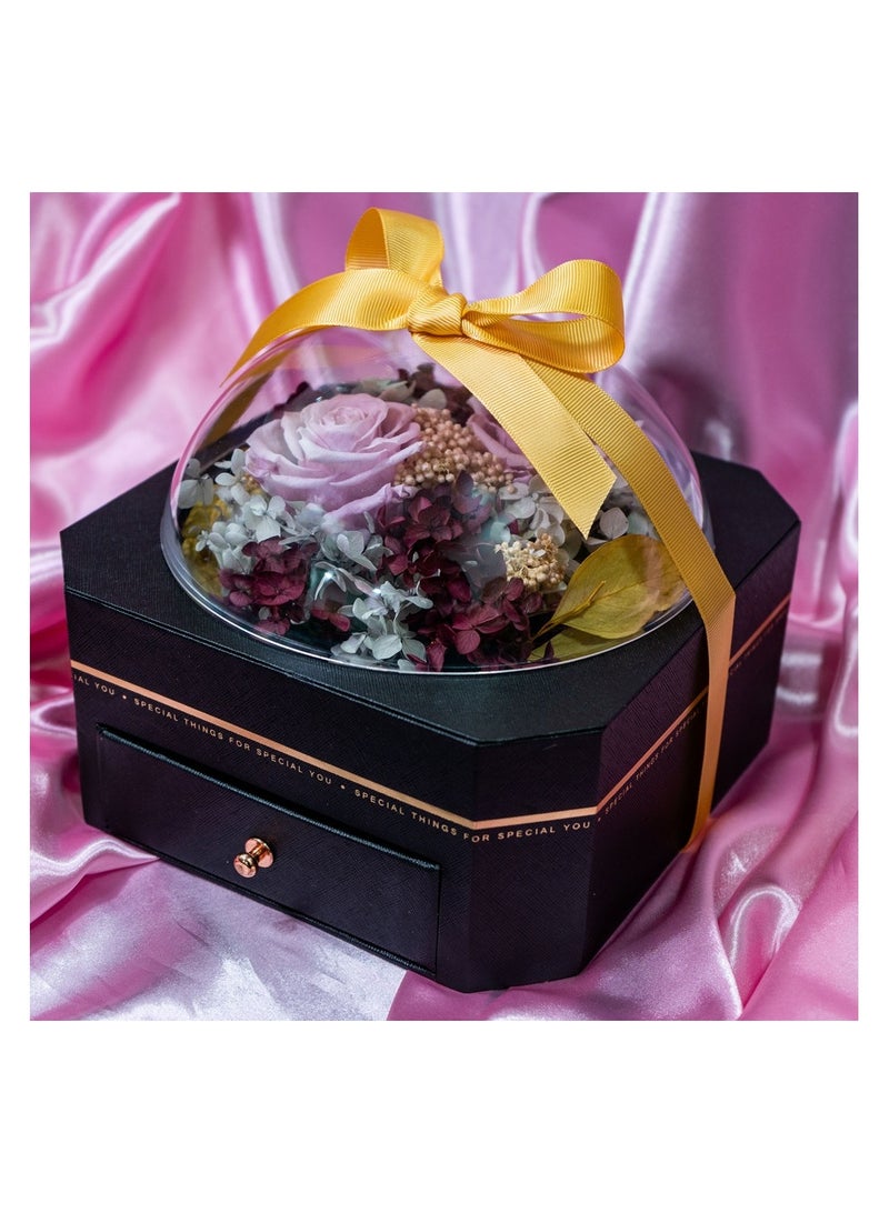   صوفيا طبيعة محفوظة من صوفيا إلى الأبد، وردة أبدية حقيقية في غطاء أكريليك زهرة محفوظة مع صندوق فاخر - هدية لصديقتك والزوجة وعيد ميلاد الزفاف - Image 1