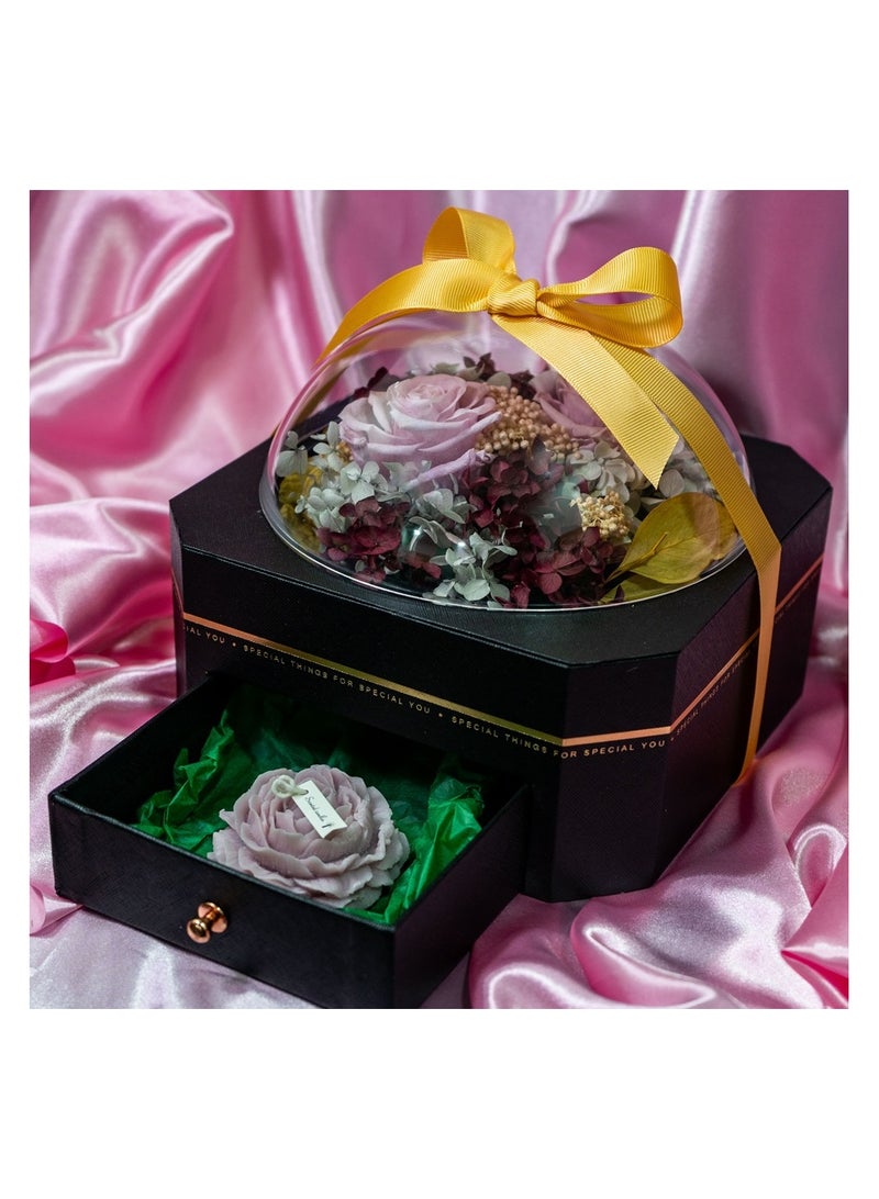   صوفيا طبيعة محفوظة من صوفيا إلى الأبد، وردة أبدية حقيقية في غطاء أكريليك زهرة محفوظة مع صندوق فاخر - هدية لصديقتك والزوجة وعيد ميلاد الزفاف - Image 4