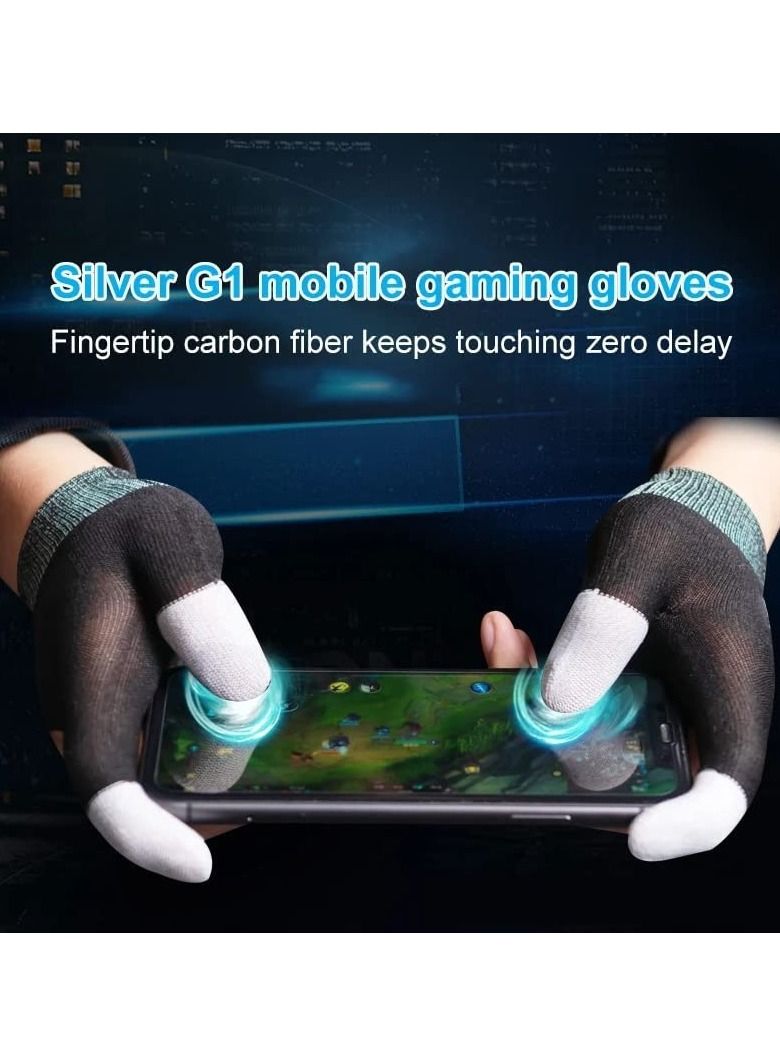 Finger Cover Breathable Game Controller Finger Sleeve 1Pair The latest silver fiber G1 material For Pubg Sweat Proof Touch Screen Gaming Thumb Gloves For All Mobile One pair  - Image 3