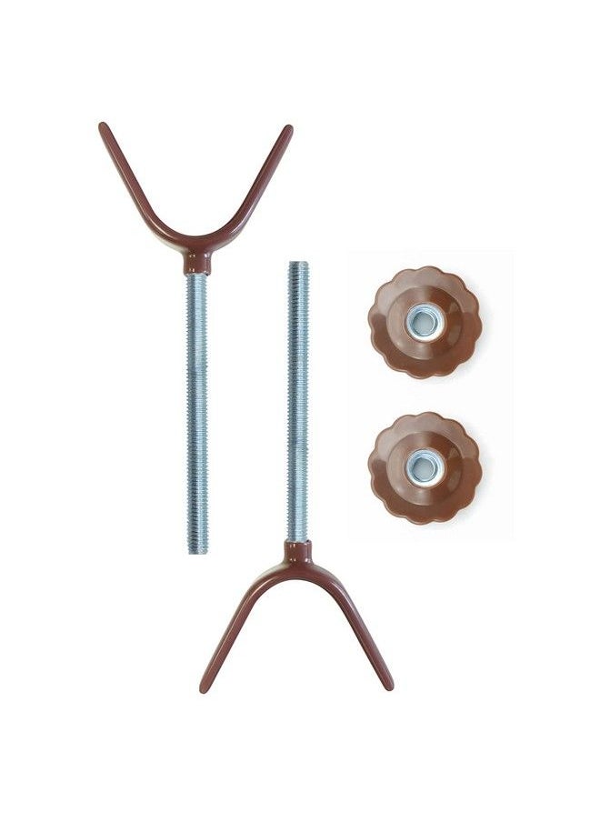 vmaisi - Baby Gate Banister Adapter Y Spindle Rods For Pressure Mounted Baby And Pet Safety Stair Gates With Extra Long Wall Mounting Screws Rod & Bolts (Y Brown 2 Pack) - Image 1