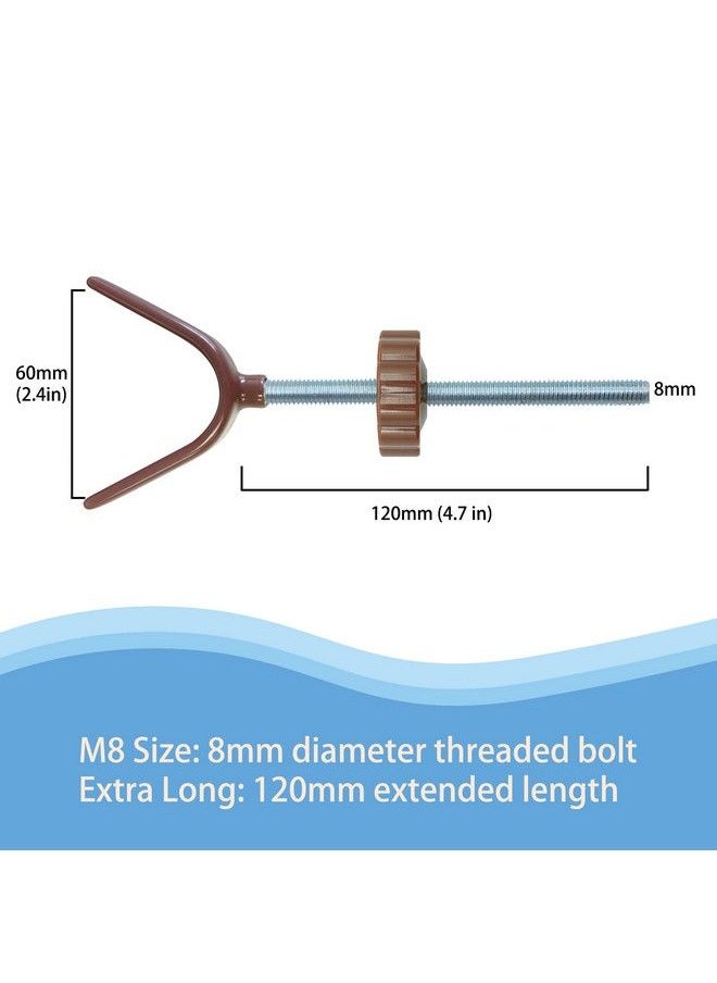 vmaisi - Baby Gate Banister Adapter Y Spindle Rods For Pressure Mounted Baby And Pet Safety Stair Gates With Extra Long Wall Mounting Screws Rod & Bolts (Y Brown 2 Pack) - Image 1