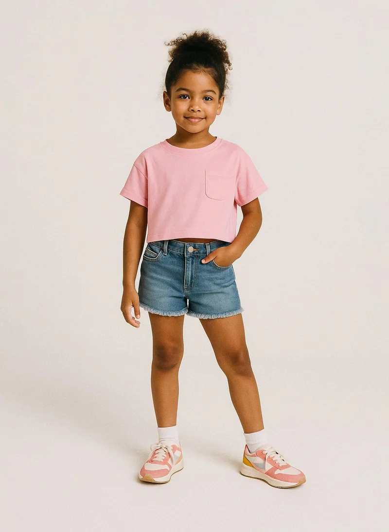 MINOTI Girls Short Oversized T-Shirt with Pocket