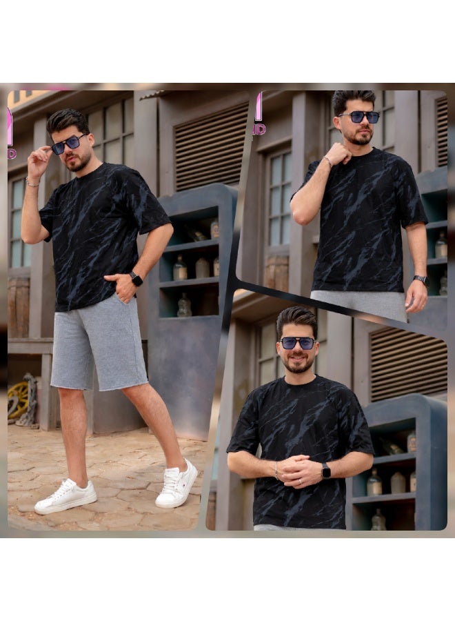 ترنج رجالي صيفي شورت اوڤر سايز قطن - Image 1