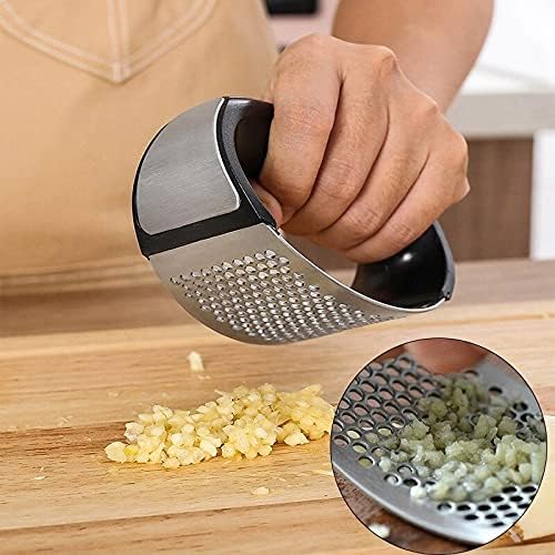 SmartCam® Multi-Function Grinding Slicer Stainless Steel O-Shaped Garlic Ginger Press Hand Held Kitchen Rolling Crusher Vegetable Tool - Image 3