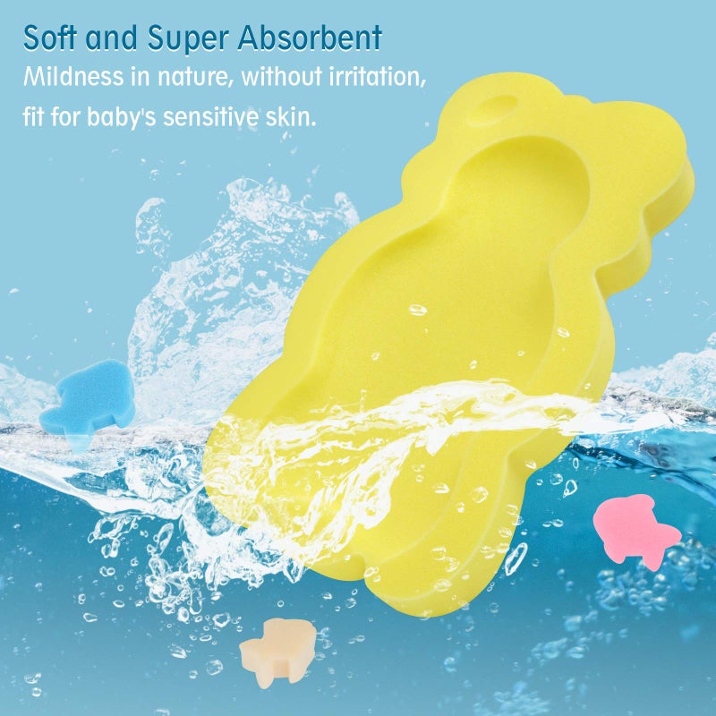 KECUCO Baby Bath Cushion Infant Bath Mat, Pad & Sponge for Toddler, Infant & Newborn (Yellow-Style4) - Image 3
