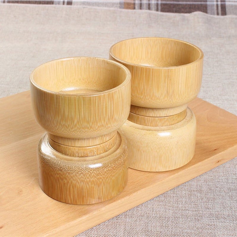 comfrt Bamboo Shaving Soap Bowl Cup Wood Shaving Mug Container for Men - Image 1