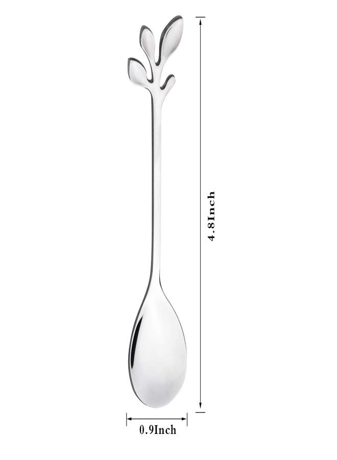 KUMOOM 12-Pack Stainless Steel Creative Coffee & Dessert Spoons, 4.8 Inches (Silver, Style 4) - Image 2