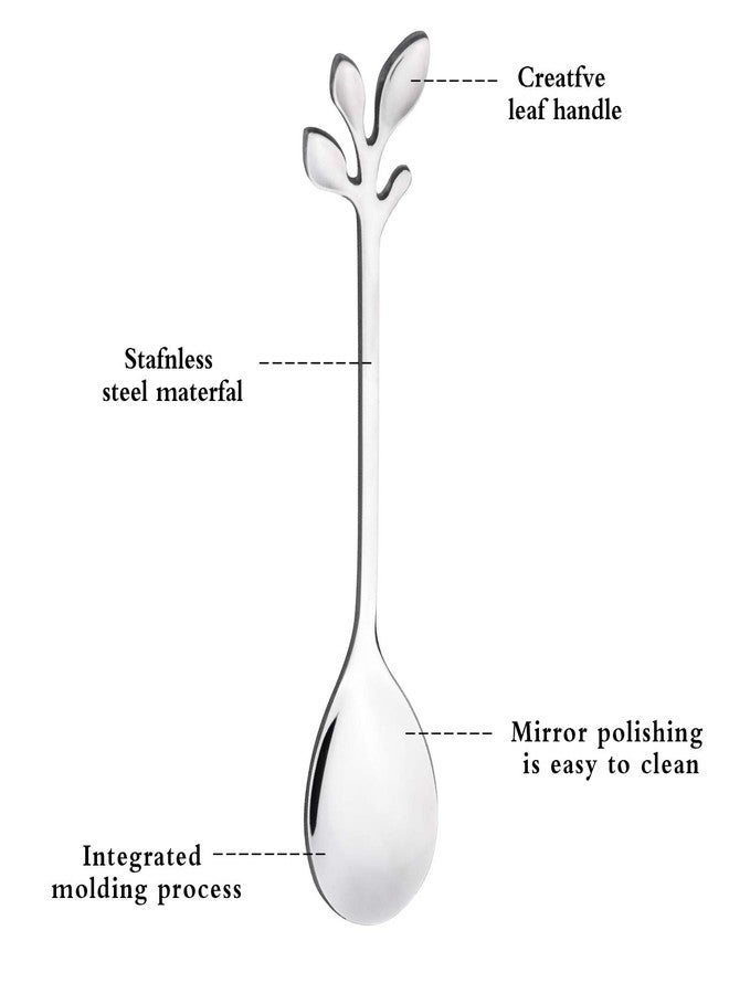 KUMOOM 12-Pack Stainless Steel Creative Coffee & Dessert Spoons, 4.8 Inches (Silver, Style 4) - Image 3