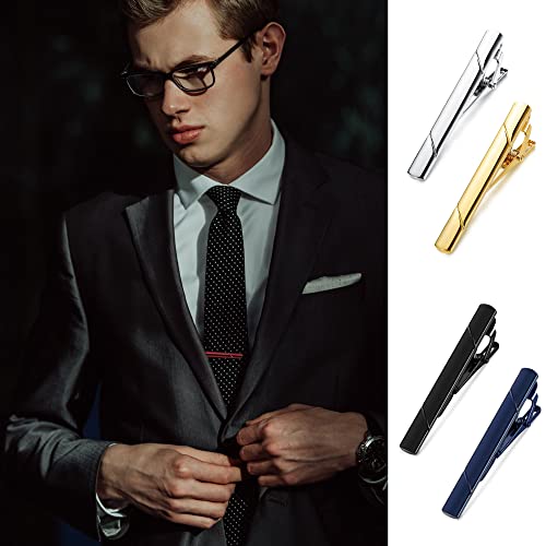 Jstyle 12 Pcs Tie Clips for Men Classic Tie Bar Clip Set for Regular Ties Necktie Tie Bar Pinch Clips for Wedding Anniversary Business Luxury Box - Image 2