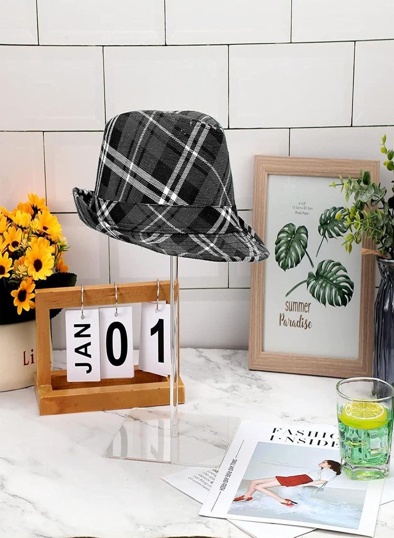 GGOOT Acrylic Hat Stand, Wig Display Rack Clear Pedestal Stand, Hat Organizer For Baseball Caps, Cowboy Hat Rack Hat Holder With Round Base - Image 2