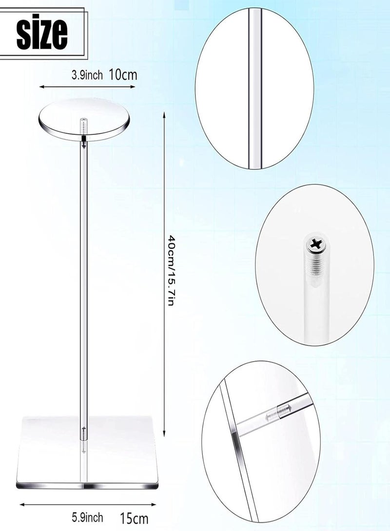 GGOOT Acrylic Hat Stand, Wig Display Rack Clear Pedestal Stand, Hat Organizer For Baseball Caps, Cowboy Hat Rack Hat Holder With Round Base - Image 4