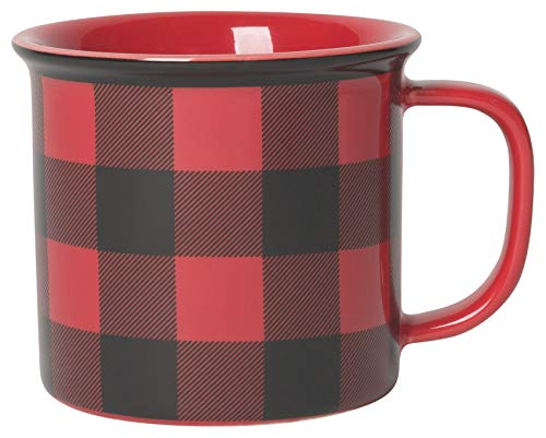 Now Designs Red Buffalo Check Heritage Stoneware Mug 12 oz, Set of 2 - Image 2
