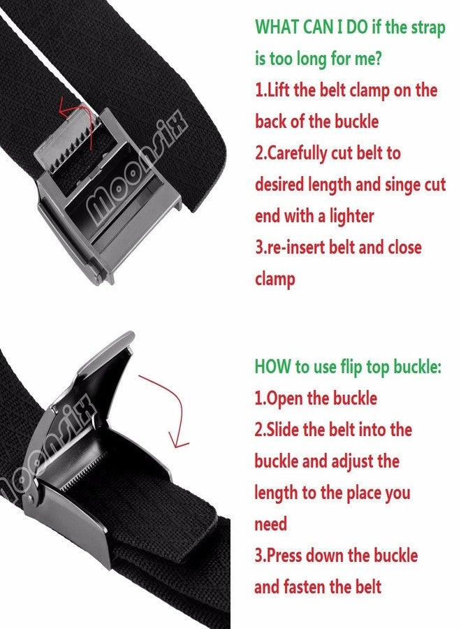 moonsix Nylon Web Belts for Men,Solid Color Military Style 1.5" Wide Flip Top Belt,Red - Image 4