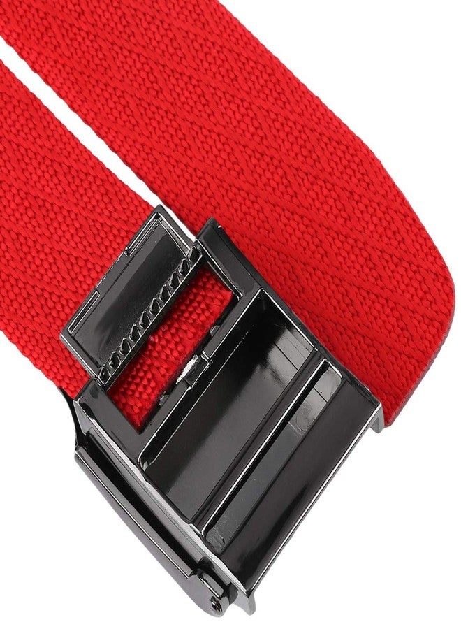 moonsix Nylon Web Belts for Men,Solid Color Military Style 1.5" Wide Flip Top Belt,Red - Image 2