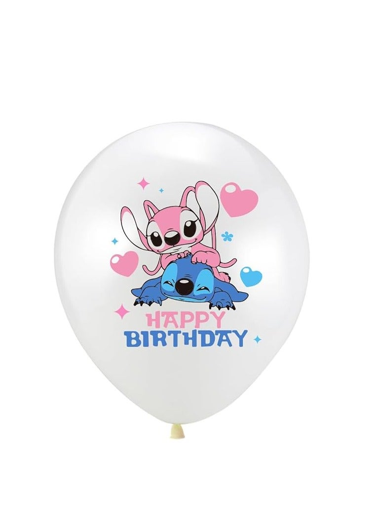 Party Cartoon theme birthday party decoration, balloon set 12 balloons 4 white, 4 pink, 4 blue - Image 3