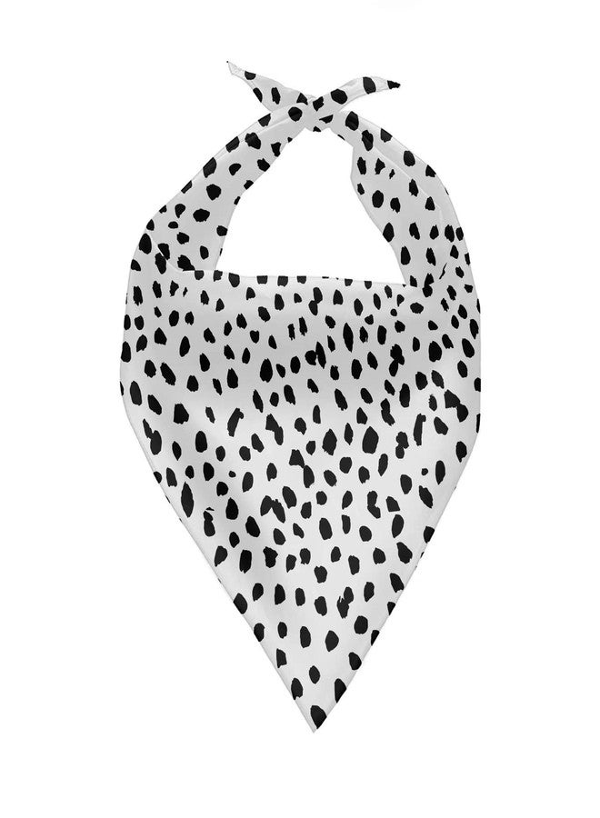Howilath Black Dirt Polka Dots Print Triangle Dog Bandanas Adjustable Washable Scarf Bib Birthday Dog Kerchief(White Black) - Image 1