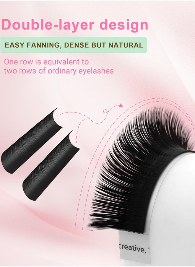 NAGARAKU Easy Fan Eyelash Extensions Volume Lash 0.05 D curl 8-15mm Mix Tray Rapid Blooming Faux Mink Cluster For Beginners Soft Professional Lash Supplies  - Image 3