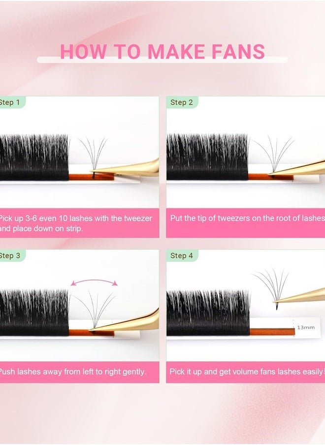 NAGARAKU - Easy Fan Eyelash Extensions Volume Lash 0.05 D curl 8-15mm Mix Tray Rapid Blooming Faux Mink Cluster For Beginners Soft Professional Lash Supplies - Image 1