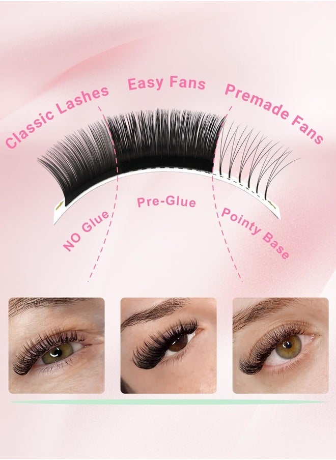 NAGARAKU Easy Fan Eyelash Extensions Volume Lash 0.05 D curl 8-15mm Mix Tray Rapid Blooming Faux Mink Cluster For Beginners Soft Professional Lash Supplies  - Image 4