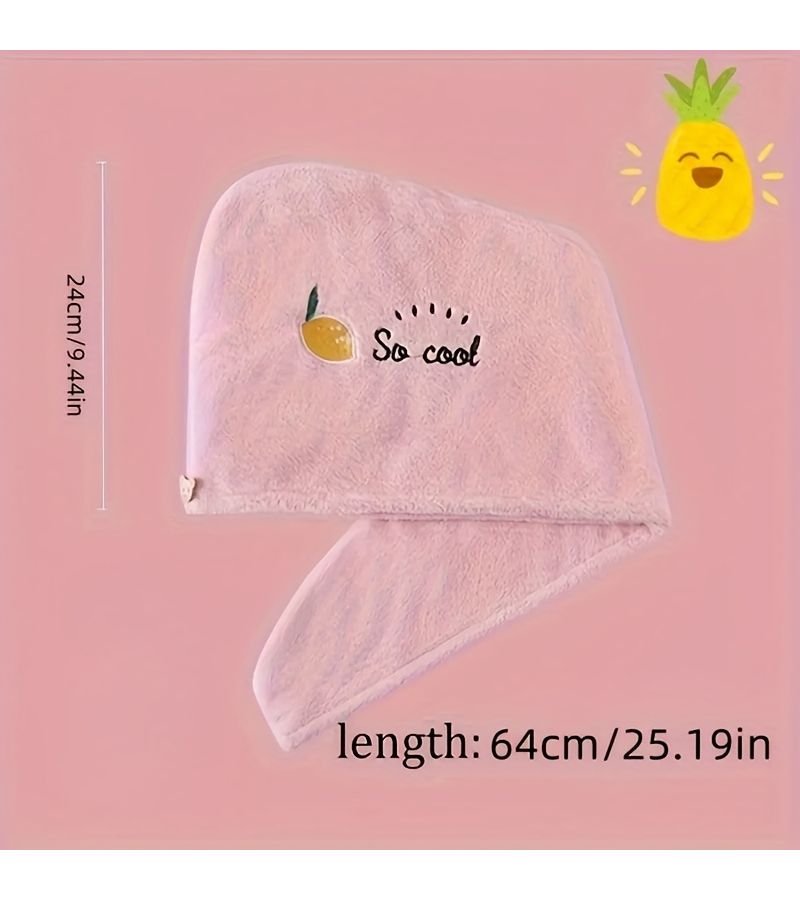 Blue Coral Fleece Absorbent Hair Drying Cap for Long Hair - Image 3