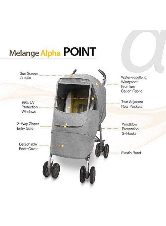 Manito Melange Alpha Stroller Weather Shield (Navy) - Image 1