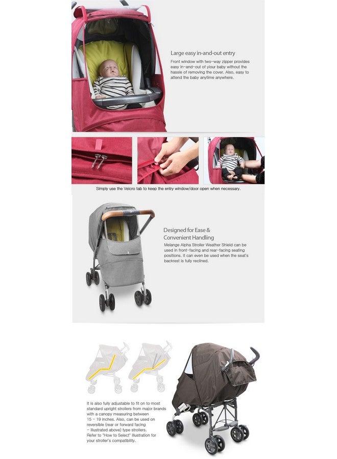 Manito Melange Alpha Stroller Weather Shield (Navy) - Image 4