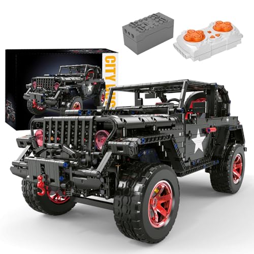 MOCBROPCS RC Off-Road SUV Wrangler Black Warrior Building Kits, 1/8 Scale Pickup Truck Car with Remote Control Lights, Challenge Building Blocks Gift for Technical Enthusiasts Adults & Teens Age 14+ (2272PCS) - Image 1