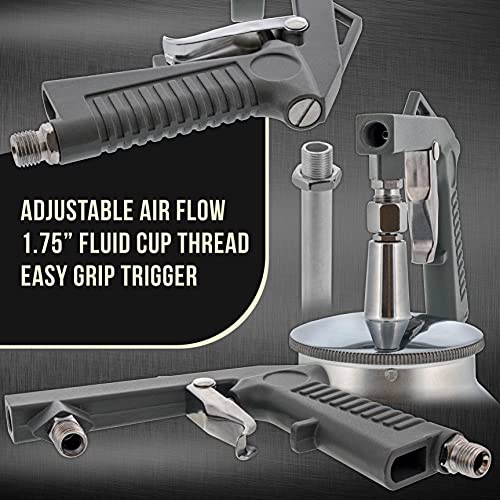 TCP Global Air Undercoating Spray Gun with Suction Feed Cup - Pneumatic Automotive Sprayer for Applying Sprayable Bed Liner Coating, Rubberized Truck Undercoating, Rust Proofing, Chip Guard Paint - Image 4