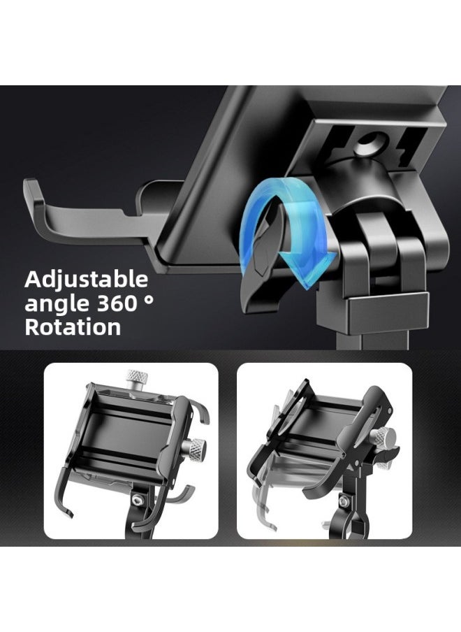 Aluminum Alloy Bicycle Handle Stand Shockproof Fixed Mountain Highway Bicycle Handle Stand Special Bracket For Riding Navigation-Color:handlebar Silver