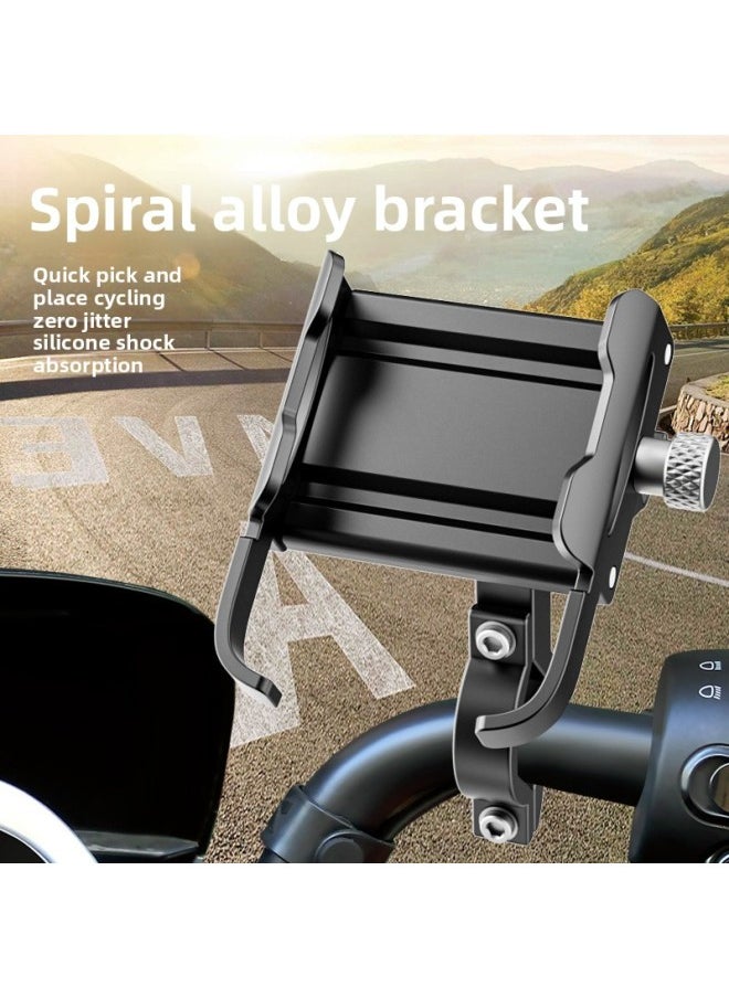 Aluminum Alloy Bicycle Handle Stand Shockproof Fixed Mountain Highway Bicycle Handle Stand Special Bracket For Riding Navigation-Color:handlebar Silver