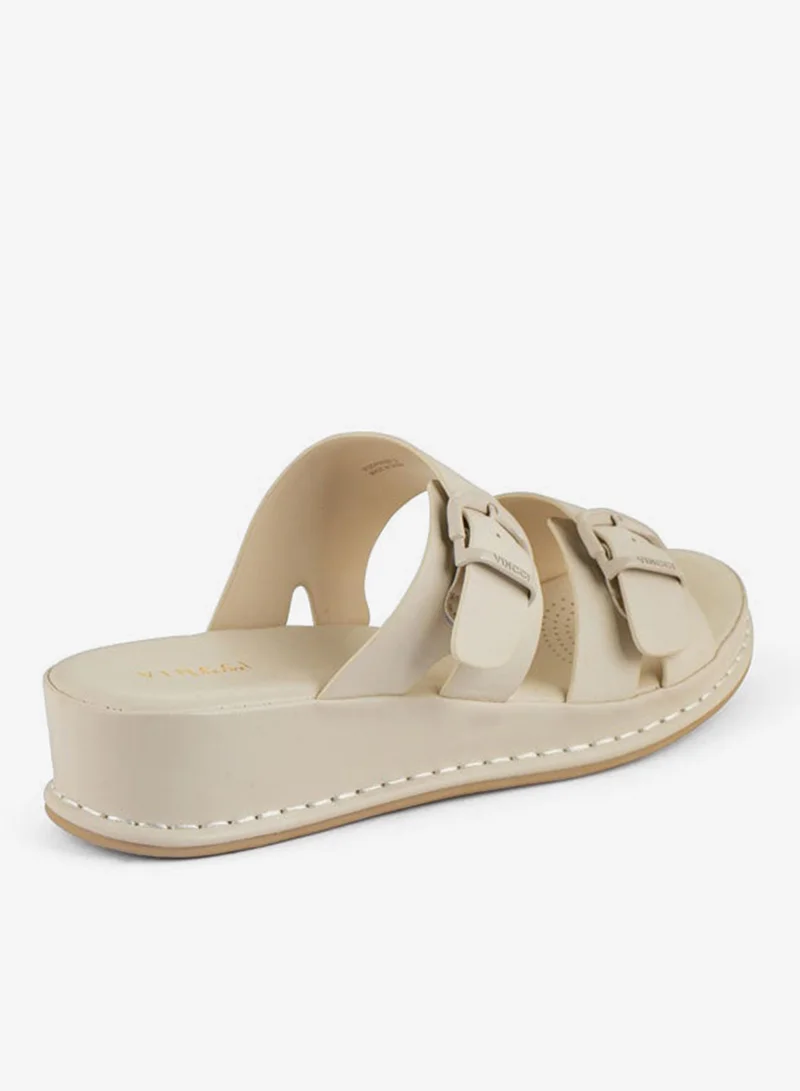 فينتشي صنادل إسفين متعددة الأشرطة للنساء