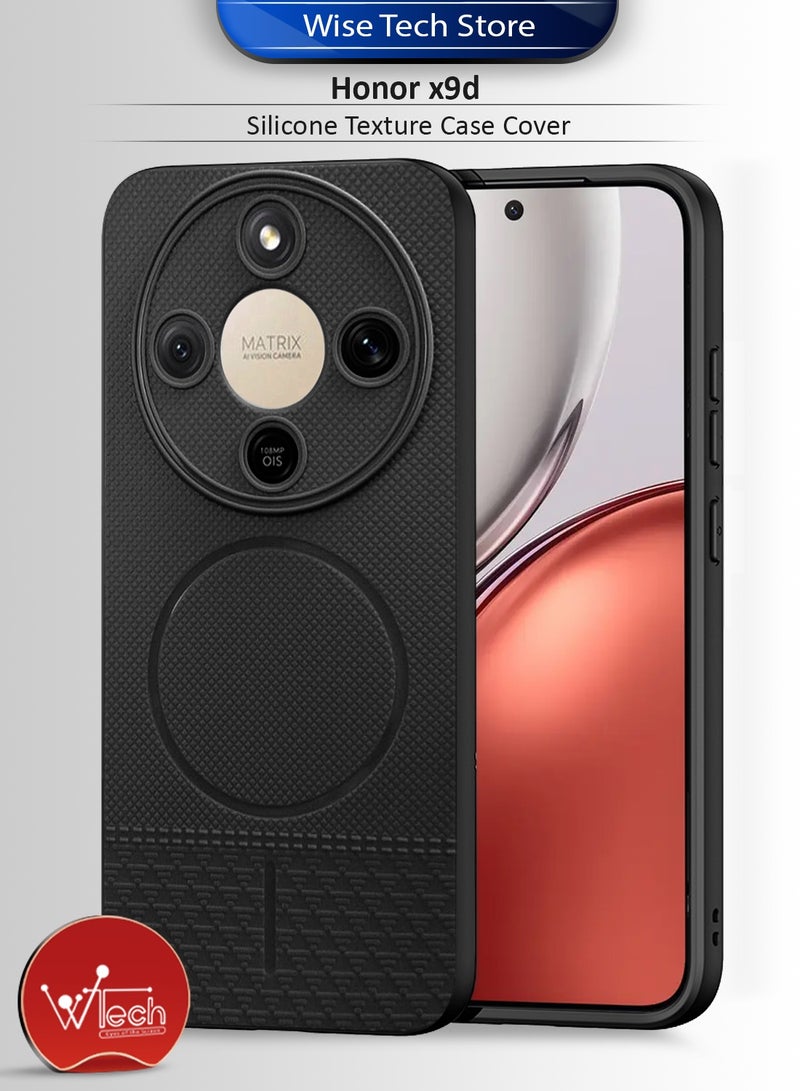 Wtech Honor X9d 5G 2025 Silicone Texture Case Cover (MCRPSN) - Black - Image 1