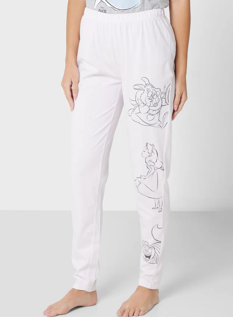 Disney Crew Neck Graphic T-Shirt & Pyjama Set