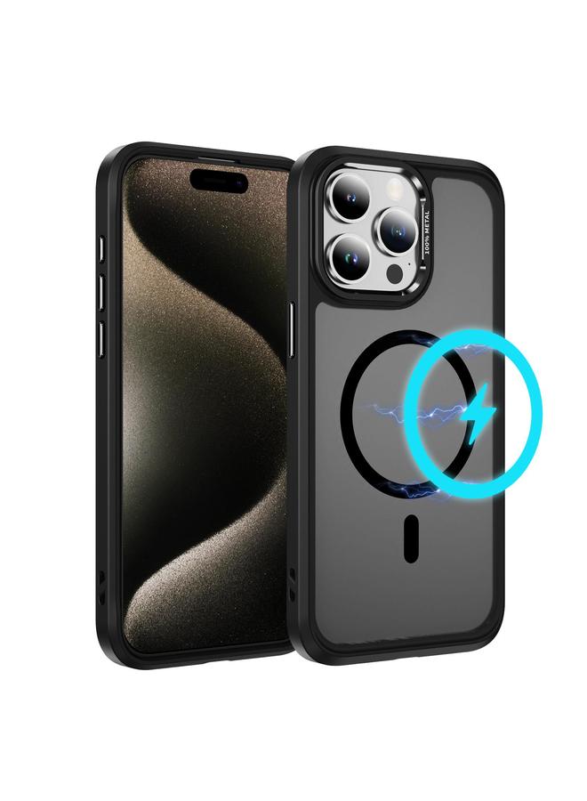 S-TOP Case For iPhone 15 Pro Max Hardware Lens Protection MagSafe Magnetic PC Hybrid TPU Phone Case - Image 1