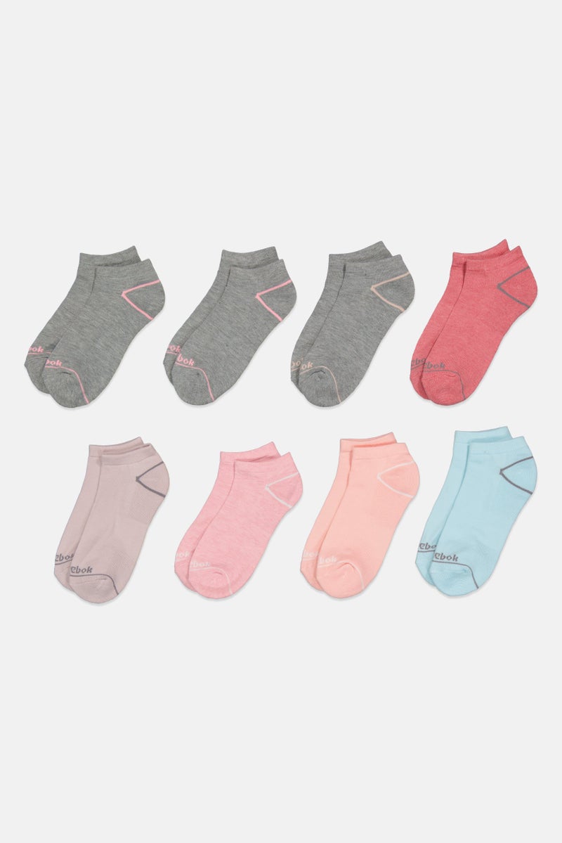 Reebok Women 8 Pairs Brand Logo No Show Socks, Multicolor - Image 3