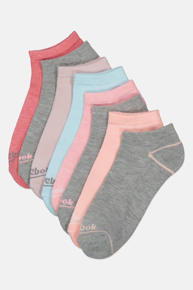 Reebok Women 8 Pairs Brand Logo No Show Socks, Multicolor - Image 1