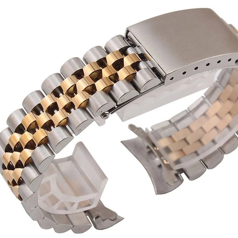 Bluejw Replacement Stainless Steel Watch Strap for Apple Watch – 13mm 17mm 19mm 20mm Solid Metal Jubilee Style Bracelet Band - Image 2