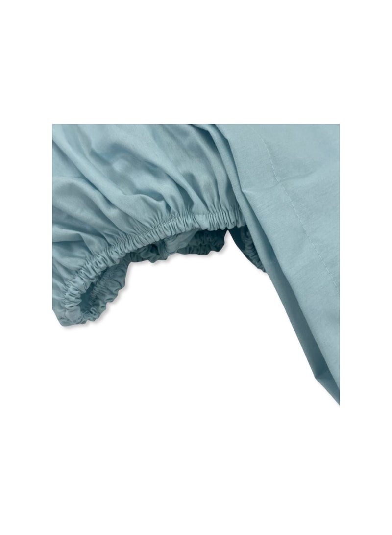 اوركيدز ملاءة سرير قطنية – أزرق فاتح - Image 3
